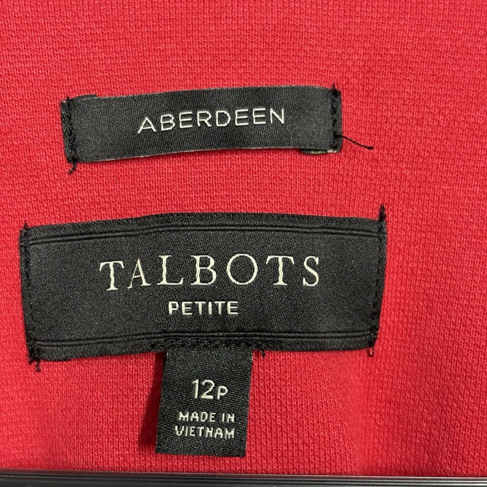 Talbots Women Aberdeen Blazer Jacket Size 12P Red Button Up Office Career Pocket - Picture 2 of 11